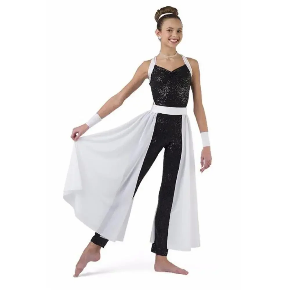 Pre-Owned Dance Costume Costume Gallery 17515 Medium Child Black Jumpsuit Lyric